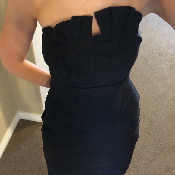 Black Strapless Cocktail Dress - Picture 10 of 10